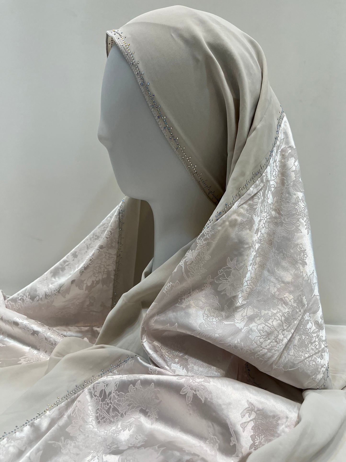 Ivory Dual Fabric Luxury Hijab