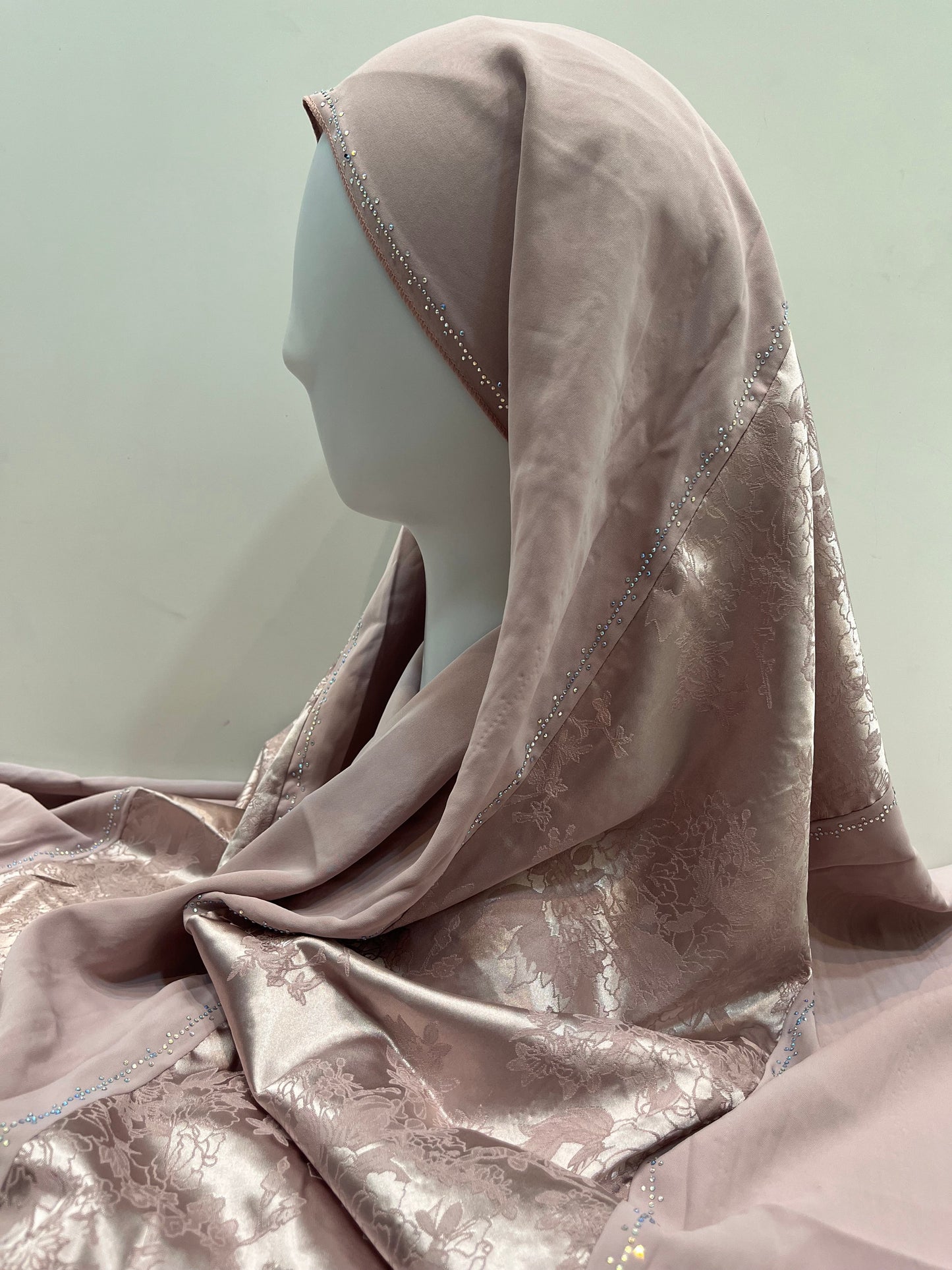 Mauve Dual Fabric Luxury Hijab