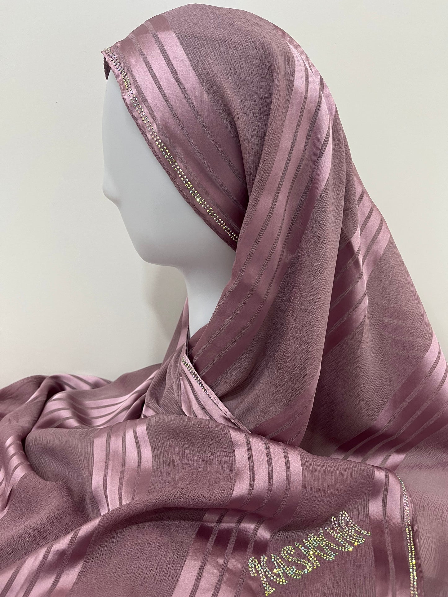 Mauve Partywear Chiffon Hijab
