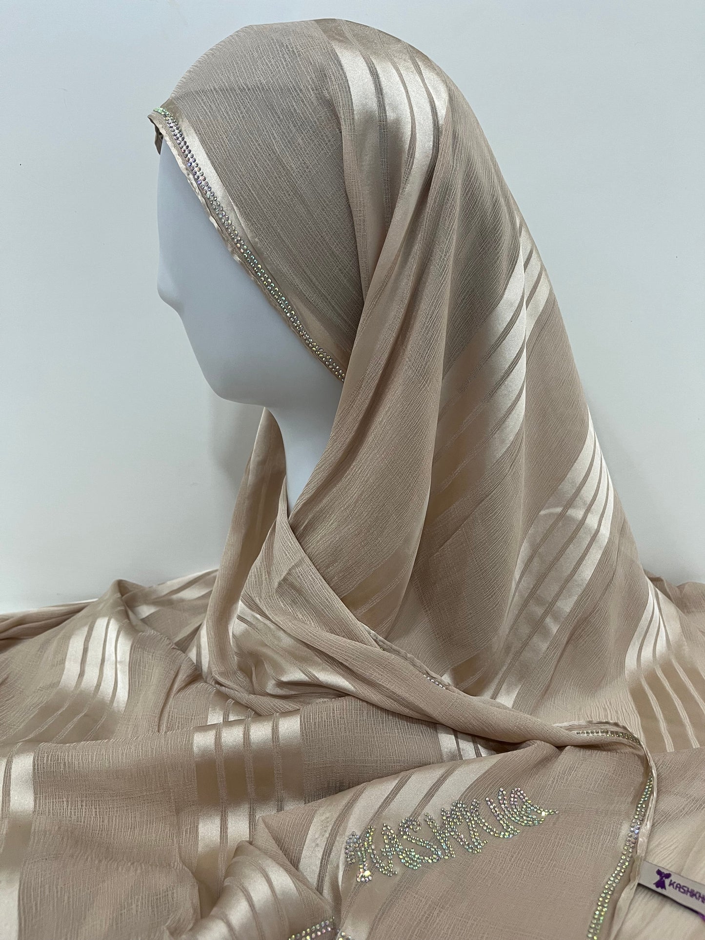 Nude Partywear Chiffon Hijab