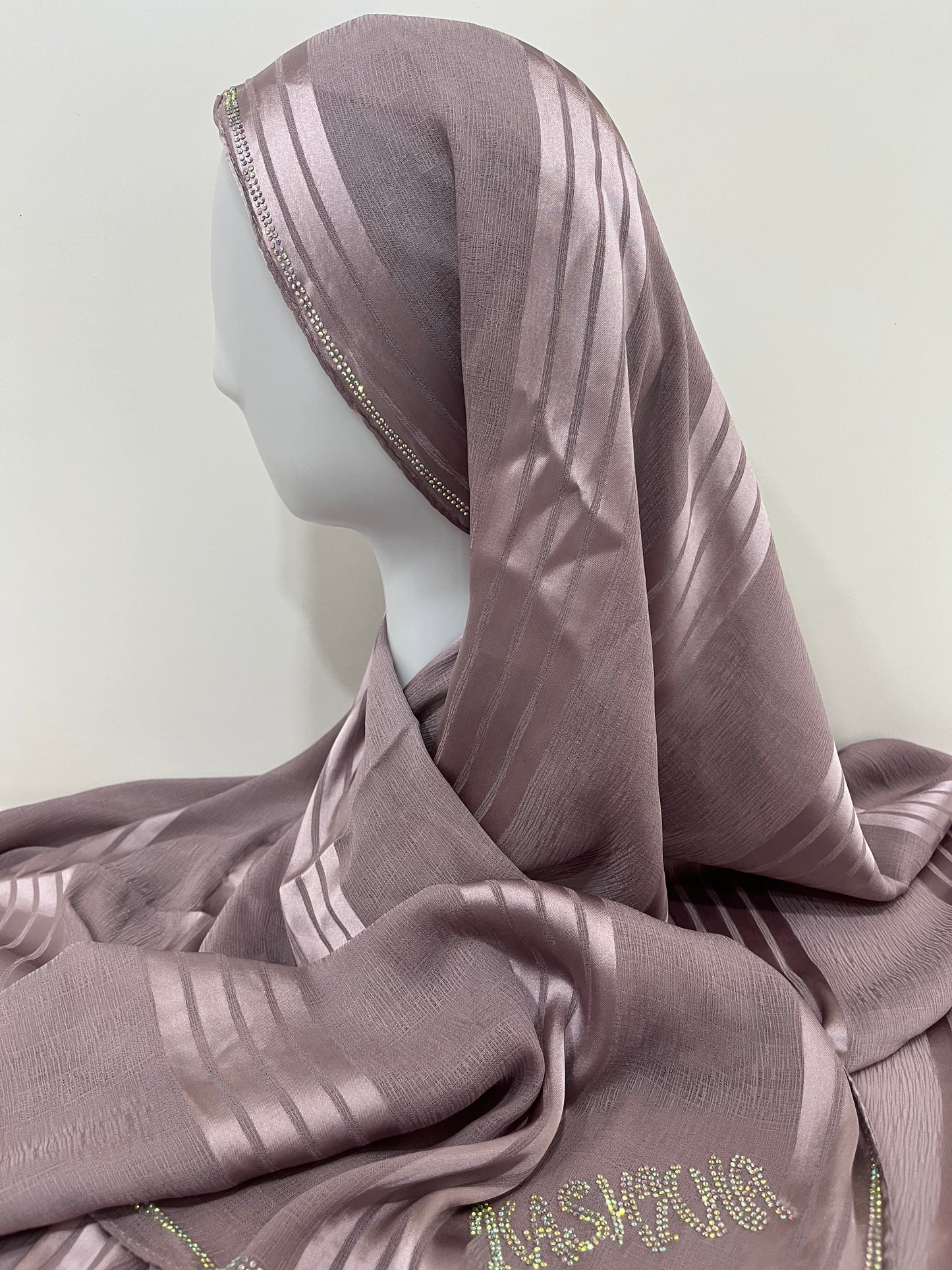 Onion Pink Partywear Chiffon Hijab