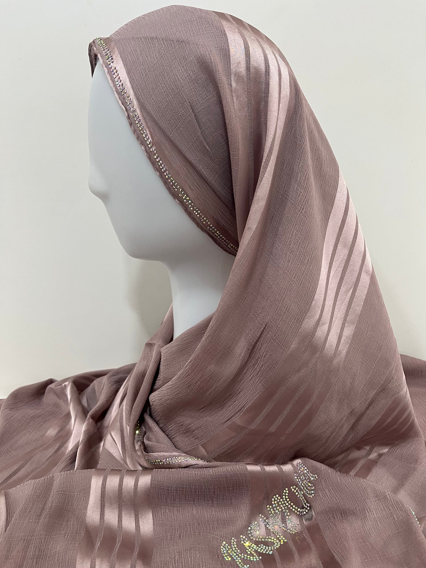 Pale Mauve Partywear Chiffon Hijab