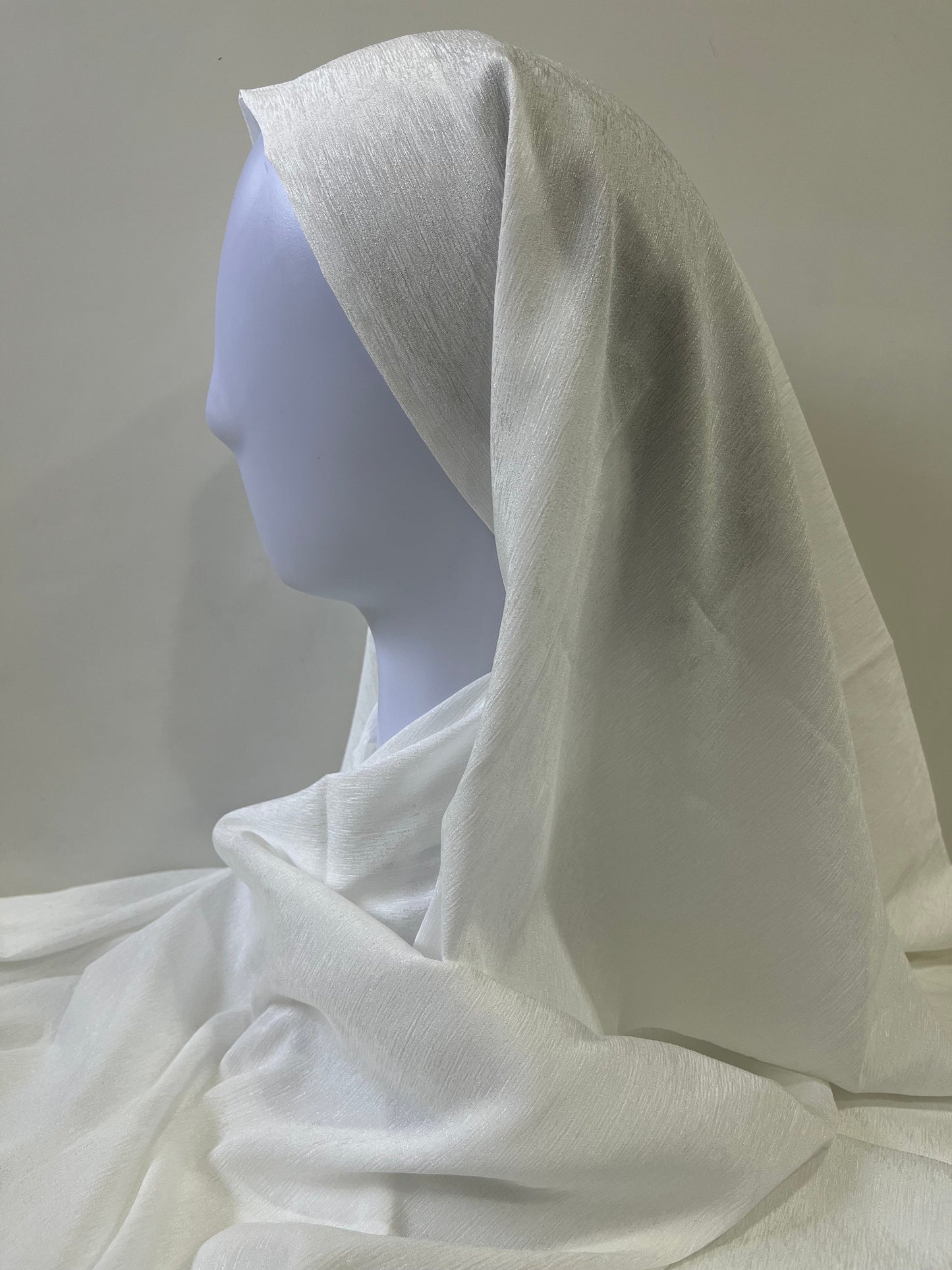 Off White Silver Chiffon Hijab