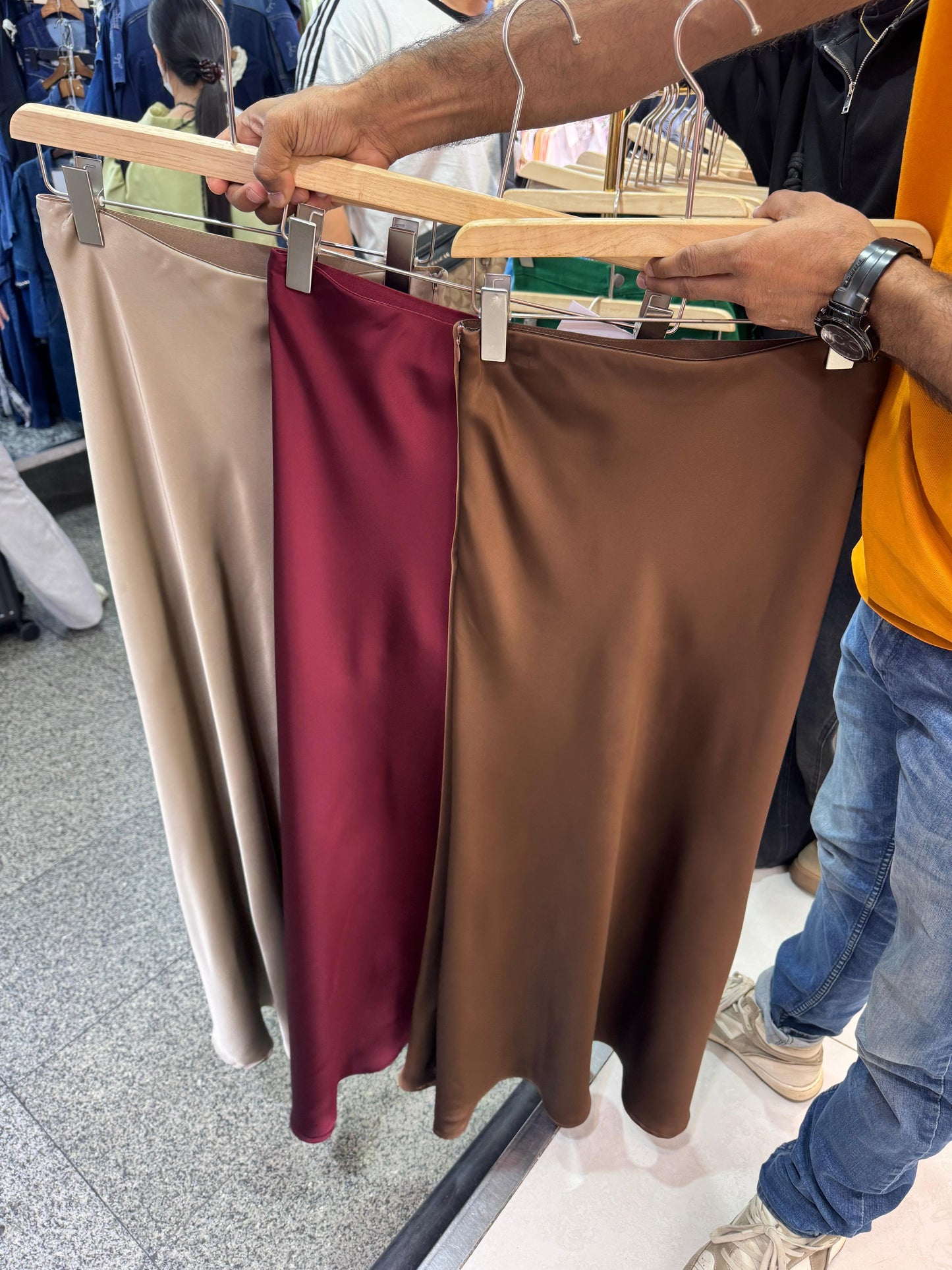Premium Soft Satin Skirt RWB