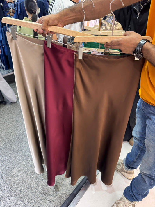 Premium Soft Satin Skirt RWB